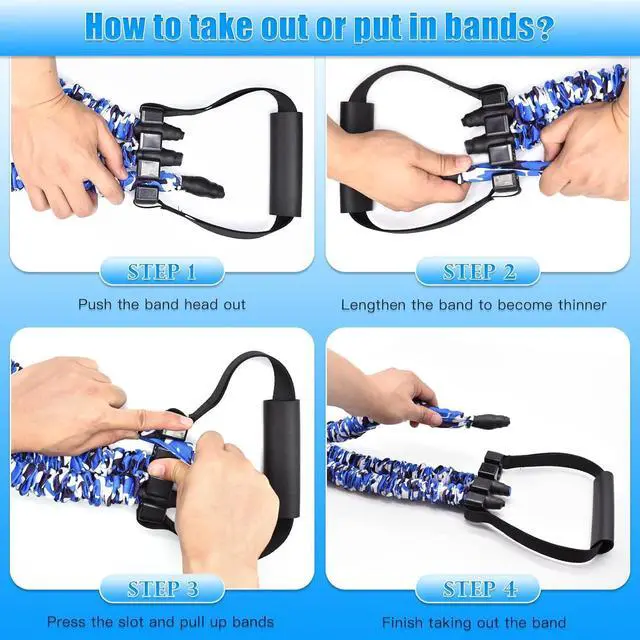 Alt view image 6 of 7 - Brebebe Pull Up Assist Bands Chest Expander, Resistance Bands with Handles Natural Latex 200 LB Load, for Chin Up, Biceps Curl, Triceps Train, Overhead Extension, Shoulder Workout