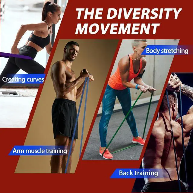 Alt view image 3 of 6 - LEEKEY Resistance Bands, Exercise Bands with Handles,Pull Up Assist Bands - Bands for Working Out,Band for Men and Women Fitness Training, Physical Therapy,Home Workouts