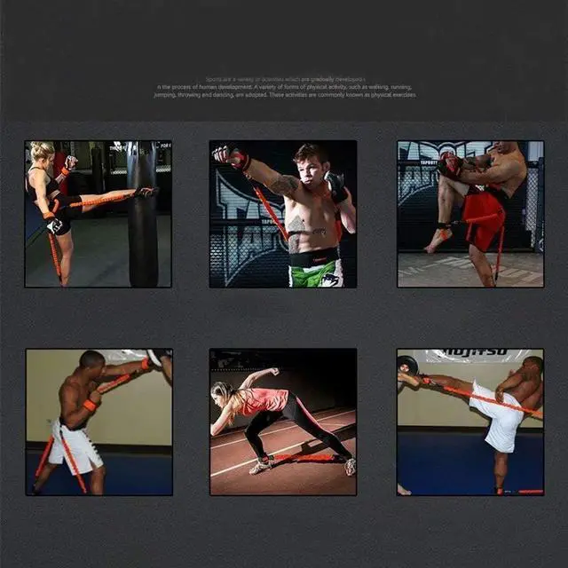 Alt view image 7 of 7 - Exercise Boxing Resistance Bands Leg Strength Training Home Workout Equipment Bounce, Explosive Power Training for MMA, Bounce,etc Indoor and Outdoor Fitness Training, Set of 12