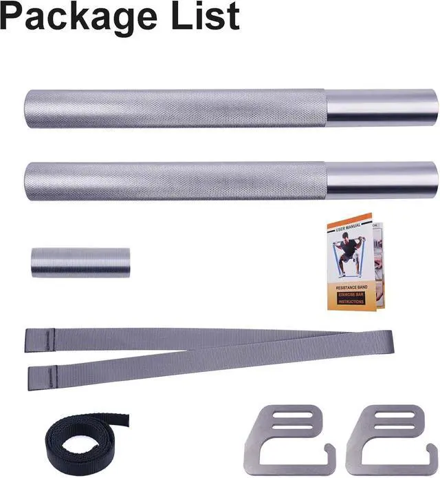 Alt view image 6 of 6 - J Bryant Fitness Resistance Band Exercise Bar Large Hook Heavy Duty Bar