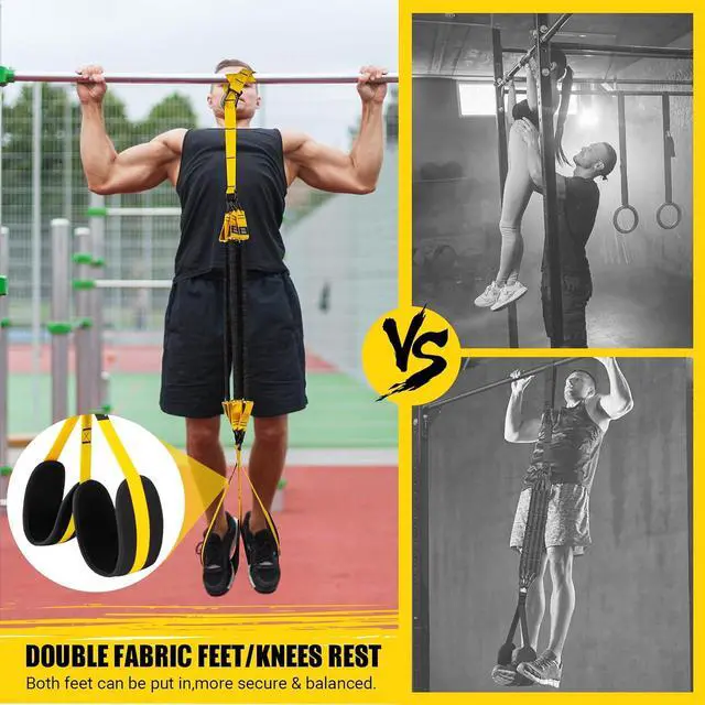 Alt view image 2 of 7 - Heavy-Duty Pull Up Resistance Bands with Adjustable Resistance & Height, Dual Stable Foot Support Pedals, Assist Beginners in Pull Up Workout