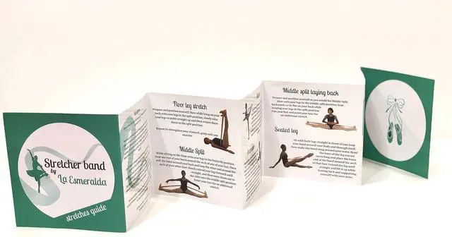 Alt view image 7 of 7 - La Esmeralda Stretch Bands Set of 2 for Ballet, Dancers, Gymnastics .Resistance Bands to Improve Flexibility, Splitting and Strenght. 3 Colors, Gift Box, Instruction Booklet, Carry Bag Including.