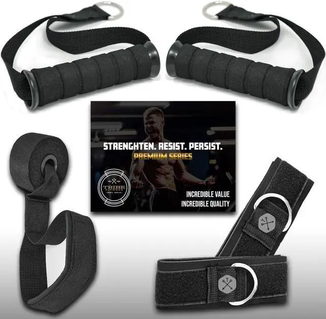 Alt view image 3 of 5 - TRIBE Resistance Bands Set with Loop Bands I Bands for Men&Women with Workout Bands, Loop Bands, Handles, Door Anchor, Ankle Strap, Exercise eBook I Resistance Training Fitness EquipMen&Women