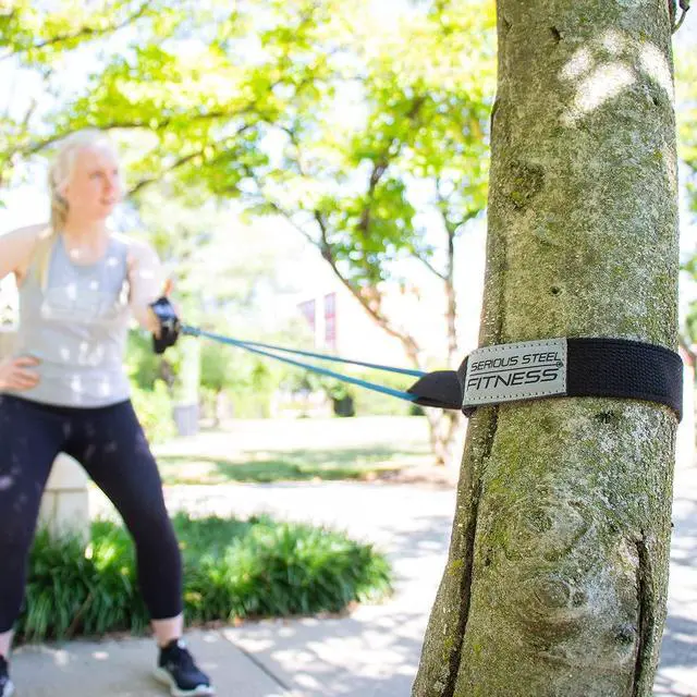 Alt view image 5 of 7 - Serious Steel Fitness Resistance Exercise Band and Resistance Tube Anchors (Strap or Door Anchor)
