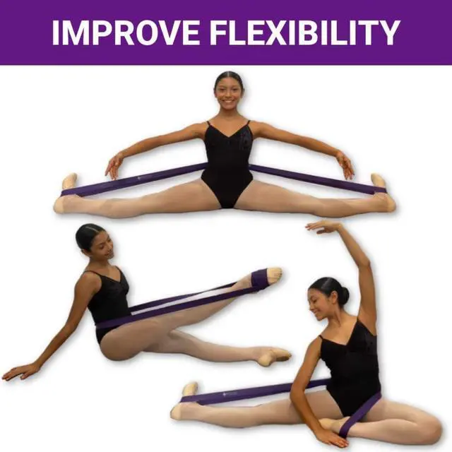 Alt view image 3 of 7 - La Esmeralda Stretch Bands Set of 2 for Ballet, Dancers, Gymnastics .Resistance Bands to Improve Flexibility, Splitting and Strenght. 3 Colors, Gift Box, Instruction Booklet, Carry Bag Including.