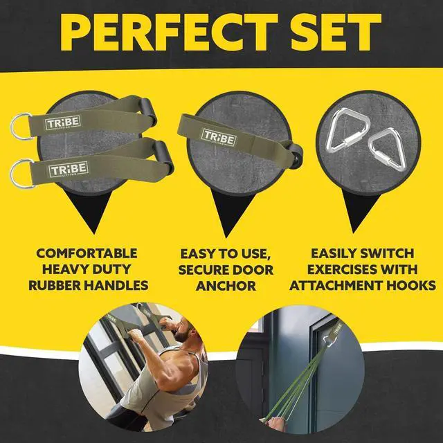 Alt view image 3 of 7 - Long Resistance Bands for Working Out Men and Women - Set of 5 Pull-Up Bands, Rubber Handles and Door Anchor - Workout Bands Resistance for Men - Exercise Bands Resistance Bands Set