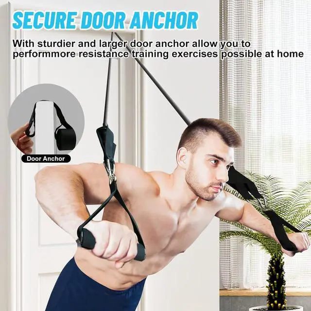 Alt view image 5 of 7 - Resistance Bands with Handles for Men and Women, Exercise Bands, Resistance Bands Set for Working Out, Workout Bands for Strength Training Fitness Weights, Work Out at Home