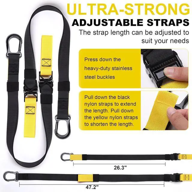 Alt view image 3 of 6 - Home Resistance Training Kit | Full-Body Workout with Suspension Trainer Straps, Door Anchor, Handles, and Carrying Bag | Complete Home Gym Equipment
