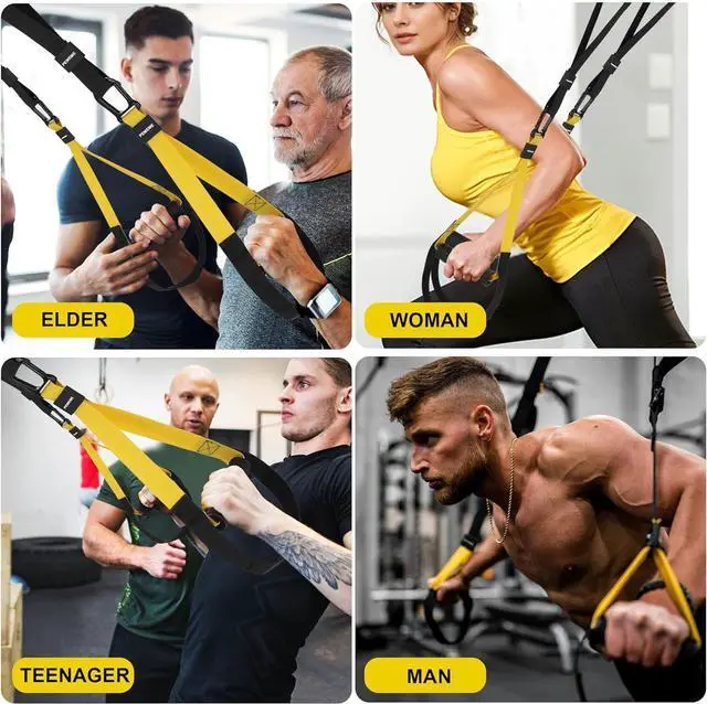 Alt view image 6 of 6 - Home Resistance Training Kit | Full-Body Workout with Suspension Trainer Straps, Door Anchor, Handles, and Carrying Bag | Complete Home Gym Equipment