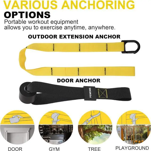 Alt view image 4 of 6 - Home Resistance Training Kit | Full-Body Workout with Suspension Trainer Straps, Door Anchor, Handles, and Carrying Bag | Complete Home Gym Equipment