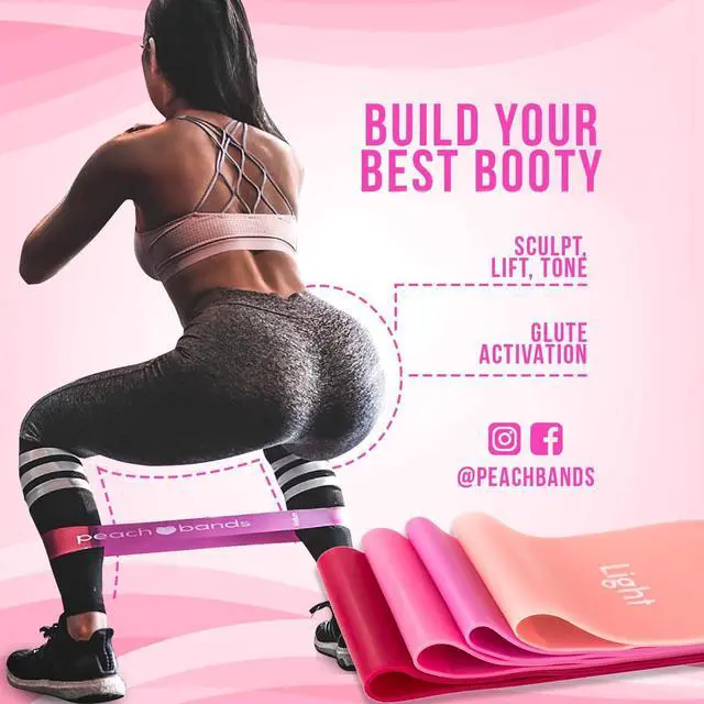 Alt view image 2 of 5 - Peach Bands Resistance Bands Set - Exercise Workout Bands for Legs and Butt