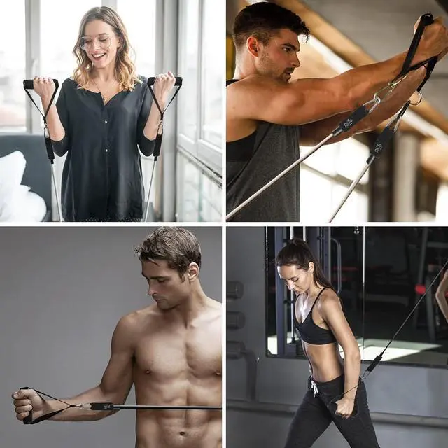 Alt view image 2 of 7 - Resistance Bands with Handles for Men and Women, Exercise Bands, Resistance Bands Set for Working Out, Workout Bands for Strength Training Fitness Weights, Work Out at Home