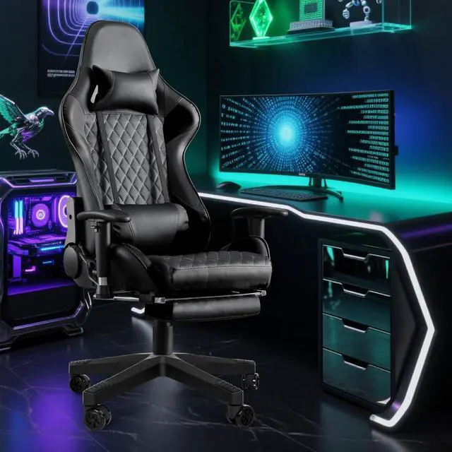 Alt view image 2 of 7 - Frassie 28 Inch Heavy Duty Nylon Gaming Office Chair Base Replacement Part with 5 Casters