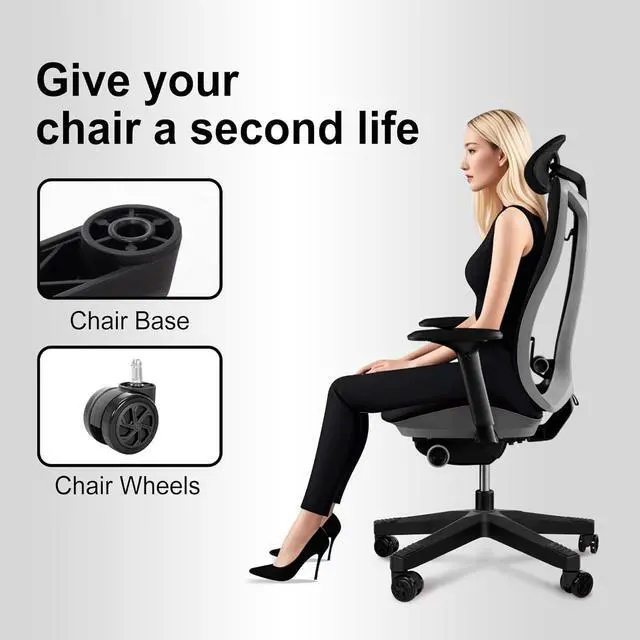 Alt view image 6 of 7 - Frassie 28 Inch Heavy Duty Nylon Gaming Office Chair Base Replacement Part with 5 Casters