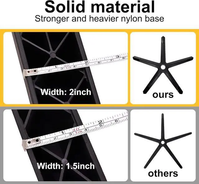 Alt view image 7 of 7 - Frassie 28 Inch Heavy Duty Nylon Gaming Office Chair Base Replacement Part with 5 Casters