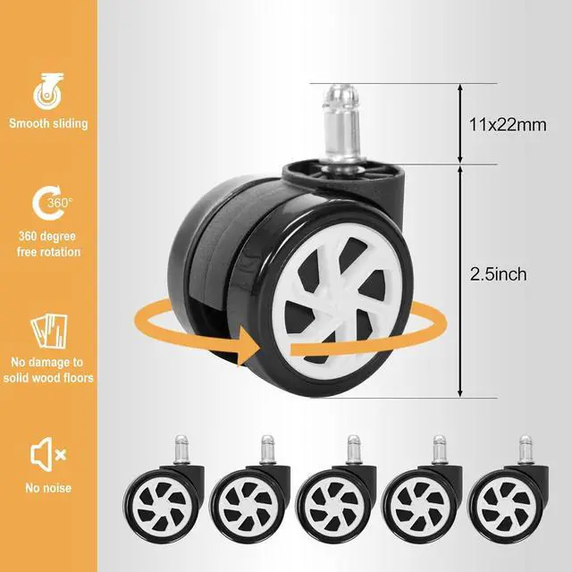 Alt view image 4 of 7 - Frassie 28 Inch Heavy Duty Nylon Gaming Office Chair Base Replacement Part with 5 Casters