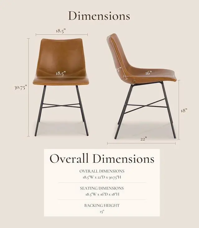 Alt view image 2 of 7 - Poly and Bark Paxton Dining Chair, Set of 2 Tan