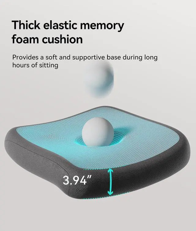 Alt view image 6 of 7 - Hbada P1 Ergonomic Office Chair, Desk Chair with Adjustable Lumbar Support, Home Office Desk Chair with 2D Headrest, Flip-up Armrest, Swivel Computer Chair, Black