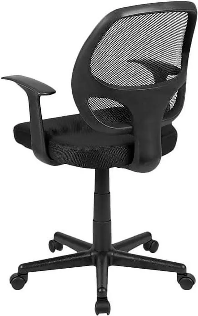 Alt view image 6 of 7 - Flash Furniture Flash Fundamentals Mid-Back Black Mesh Swivel Ergonomic Task Office Chair with Arms