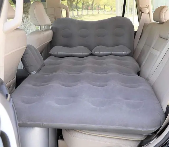 Main image of SAYGOGO Inflatable Travel Mattress - Thickened Camping Bed Sleeping Pad with Air Pump, 2 Pillows for SUV, Sedan, Pickup Back Seat - Grey