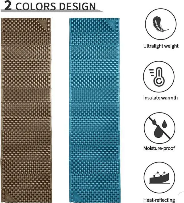 Alt view image 4 of 7 - Foam Camping Pads for Hiking, Ultralight Closed Cell Mattress, Waterproof Soft Mat for Adults, Wide Picnic Yoga Mats, Folding Sleeping Pad for Outdoor Backpacking