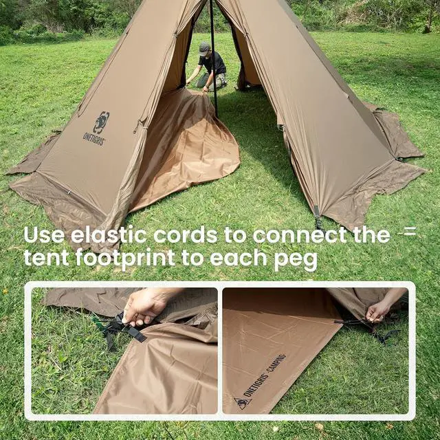 Alt view image 5 of 7 - OneTigris Rock Fortress 6 Person Footprint, Ten-Sided Tent Groundsheet 5000mm Waterproof Ratings