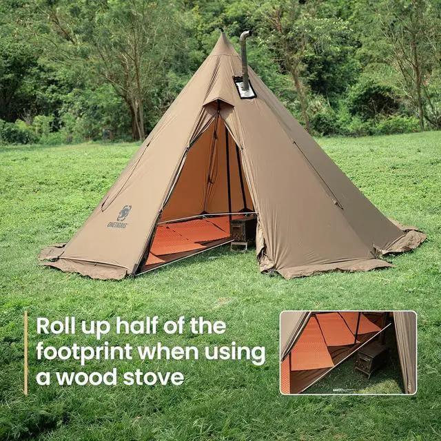 Alt view image 6 of 7 - OneTigris Rock Fortress 6 Person Footprint, Ten-Sided Tent Groundsheet 5000mm Waterproof Ratings