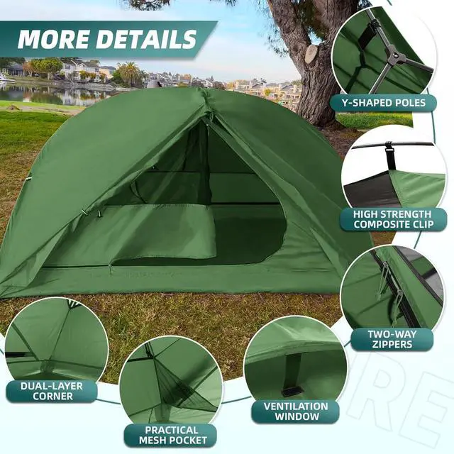 Alt view image 7 of 7 - Clostnature Taurus 2 Person Backpacking Tent - Lightweight Two Person Tent for Backpacking, Easy Set Up Waterproof Camping Tent for Adults, Kids, Scouts, Large Size Outdoor, Hiking Gear
