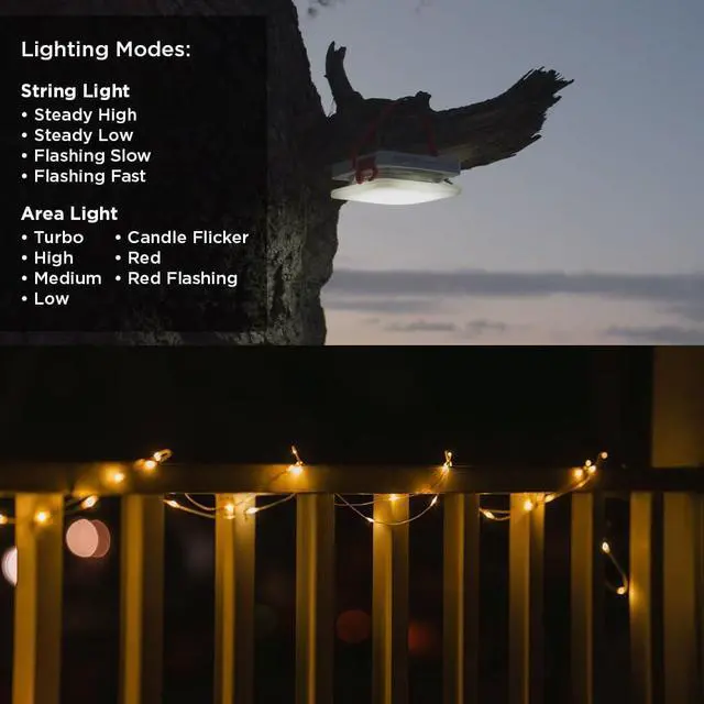 Alt view image 6 of 6 - LuminAID Solar String Light with Phone Charger - Rechargeable Tent Lights for Camping - 32 ft String Lights Perfect for Camping, Backyard, Patio, RVs, Outdoor, Power Outages (1 Pack)