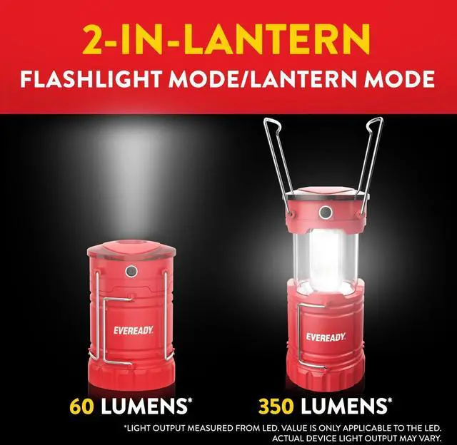 Alt view image 2 of 7 - Eveready LED Camping Lantern 360 PRO (3-Pack), Super Bright Tent Lights, Rugged IPX4 Water Resistant LED Lanterns, 100 Hour Run-time (Batteries Included)