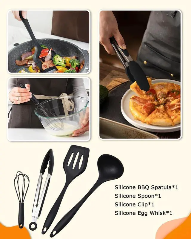 Alt view image 2 of 7 - Camping Cooking Set - Camping Utensil Set Car Camping Cooking Essentials Gear for Camp Kitchen Cooking and Grilling, Stainless Steel & Silicone Ideal Gift for RV Tent Camper, Picnics, BBQs