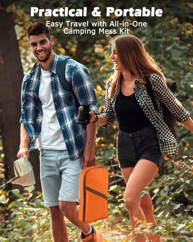 Alt view image 6 of 7 - Camping Cooking Set - Camping Utensil Set Car Camping Cooking Essentials Gear for Camp Kitchen Cooking and Grilling, Stainless Steel & Silicone Ideal Gift for RV Tent Camper, Picnics, BBQs