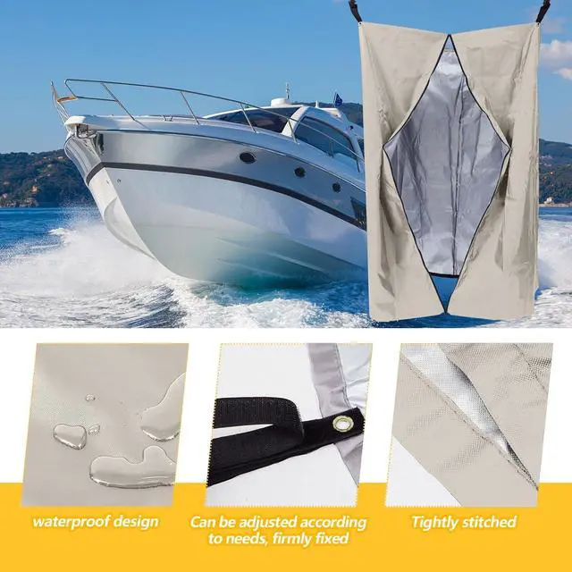 Alt view image 4 of 7 - Boats Privacy Curtain Changing Room with Bag Portable Privacy Tent Easy Up Pontoon Enclosure Partition for Pontoons Boat Hanging Tent 27" W x 30" D x 72" H(Beige)