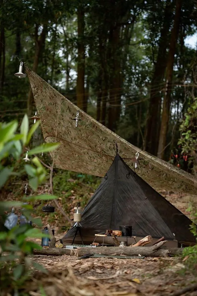 Alt view image 2 of 7 - OneTigris Mesh Teepee Tent, Ultralight 1 Person Screen Room with Waterproof Bathtub Floor for Outdoor Camping Hiking Backpacking Bushcraft Tarp Hot Tent Shelter