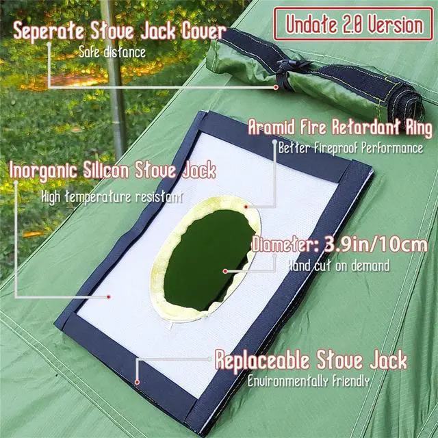 Alt view image 6 of 7 - FIREHIKING Hot Camping Tent - Ultralight Tepee With Stove Jack for 1-2 Adults