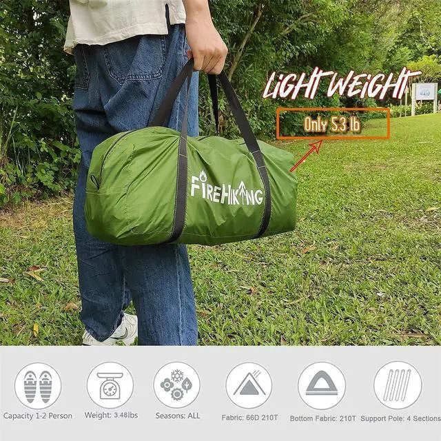 Alt view image 4 of 7 - FIREHIKING Hot Camping Tent - Ultralight Tepee With Stove Jack for 1-2 Adults