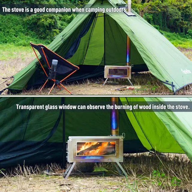 Alt view image 5 of 7 - FireHiking Titanium Stove Camping Tent Burning Stove Foldable Ultralight
