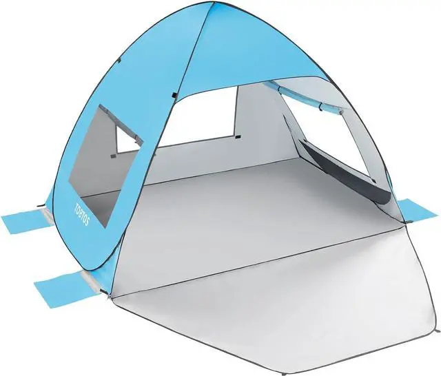 Main image of TOBTOS UPF 50+ Pop Up Beach Tent, Easy Set Up Beach Umbrella, Sun Shelter for 2-3 People UV Protection Portable Sunshade, Baby Canopy Cabana, Lightweight with Carry Bag