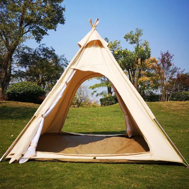 Main image of Latourreg 2 Person Outdoor Camping of 2M Canvas Camping Pyramid Tent Large Adult Teepee Pagoda Tent