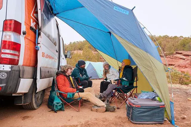 Alt view image 2 of 7 - Kelty Sideroads Awning Shelter for Car Camping, Tailgating, and Summer Beach Trips, Protection from Elements and UV, Universal Mount, Sturdy Steel Frame, Easy Setup