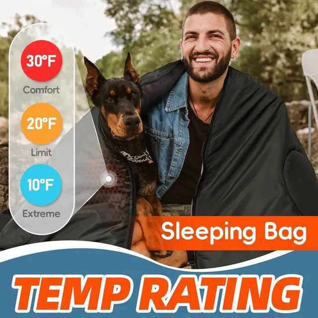 Alt view image 4 of 6 - MEREZA 0 Degree Winter Sleeping Bag for Adults Kids with Pillow, Cold Weather Sleeping Bag for 4 Season Camping Hiking Backpacking Sleeping Bags for Big and Tall