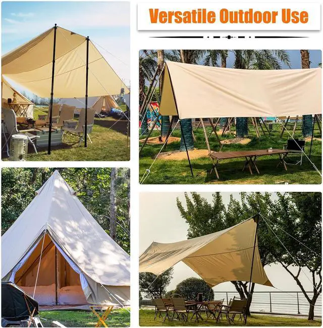 Alt view image 6 of 6 - AYAMAYA Tarp Poles - Telescoping Camping Tent Poles Replacement, Upgraded 4-Section Heavy Duty Aluminum Rods with Stakes & Guylines for Tents, Rain Fly, Camping Shelter, Awning Canopy RV Car, Set of 2