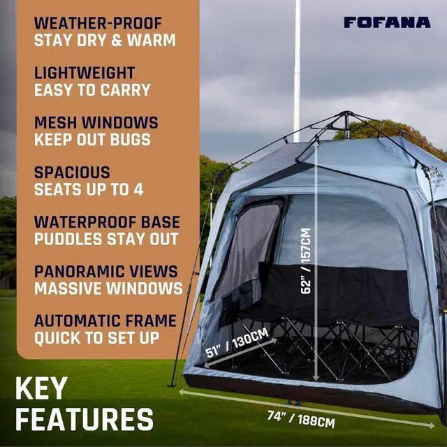 Alt view image 7 of 7 - FOFANA MultiPod - Pop-Up All-Weather Sports Tent - Multipurpose Pod 270 View Multi-Person - Sports Mom and Dad Essentials