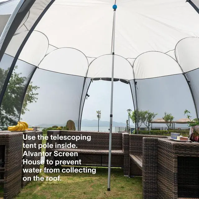 Alt view image 5 of 7 - Alvantor Aluminum Telescoping Tarp Poles Adjustable Rods and Round Pad for Alvantor Screen House & Bubble Tent & Vendor Booth