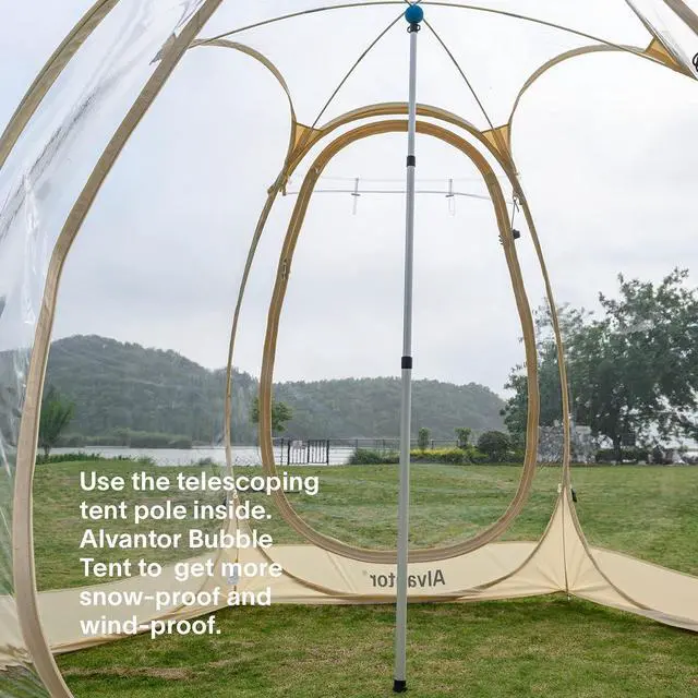 Alt view image 6 of 7 - Alvantor Aluminum Telescoping Tarp Poles Adjustable Rods and Round Pad for Alvantor Screen House & Bubble Tent & Vendor Booth