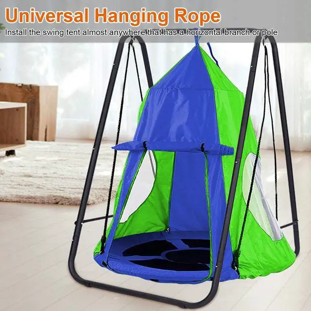 Alt view image 7 of 7 - Hanging Tree Swing Tent Waterproof Backyard Hammock Chair Max Capacity 600lbs Detachable Play Tent Swing Play House Castle Nest Pod Indoor Outdoor Bedroom Ceiling Hanging Tent Camping Tree House