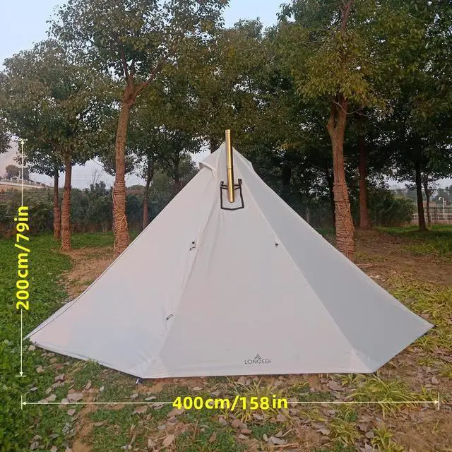 Alt view image 2 of 7 - Longeek 2-4 Person Camping Tent 4 Seasons Backpacking Ultralight Easy Up Hot Teepee
