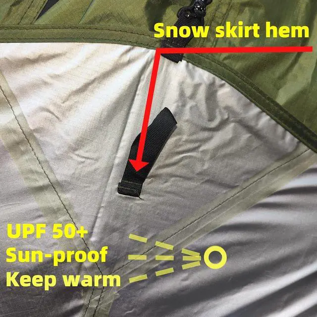 Alt view image 4 of 7 - Longeek 2-4 Person Camping Tent 4 Seasons Backpacking Ultralight Easy Up Hot Teepee