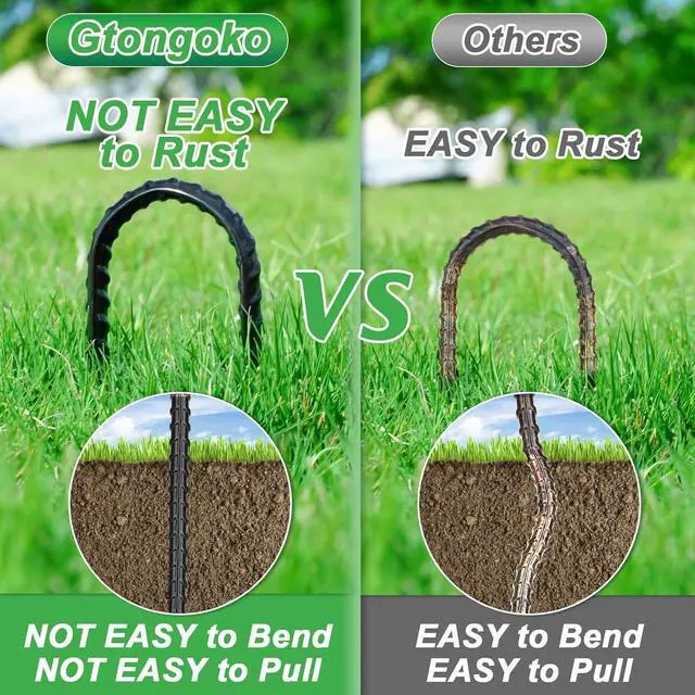 Alt view image 4 of 6 - Gtongoko Trampolines Wind Stakes 16 Pack 16 Inch, 0.3 Inch Thick Heavy Duty U Shaped Rebar Tent Stakes Ground Anchors Galvanized Steel Safety Trampoline Anchors for Camping Tents, Soccer Goals