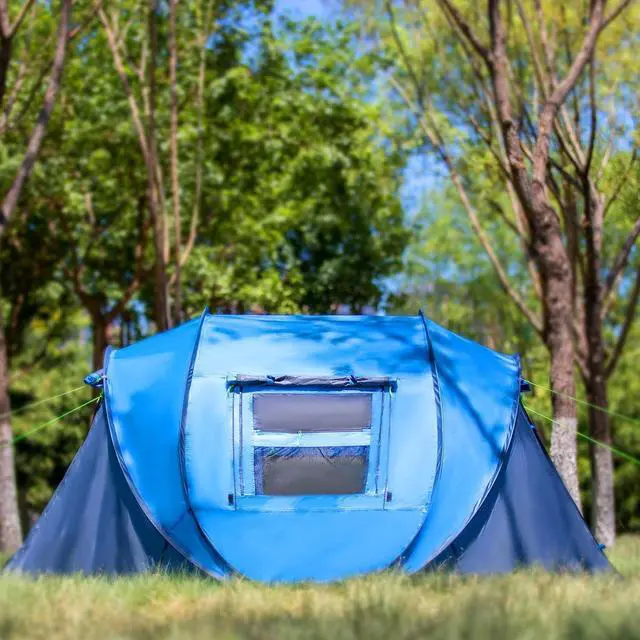 Alt view image 3 of 7 - 4 Person Easy Pop Up Tent,9.5X6.6X52'',Waterproof, Automatic Setup,2 Doors-Instant Family Tents for Camping, Hiking & Traveling